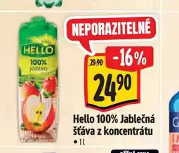 Albert Hello 100% Jablečná šťáva z koncentrátu nabídka
