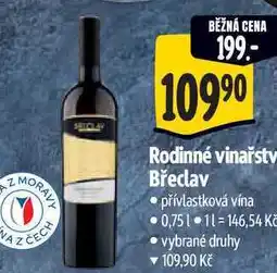 Albert Rodinné vinařstv Břeclav nabídka