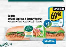 Albert Bageta Trhané vepřové & čerstvý špenát nabídka