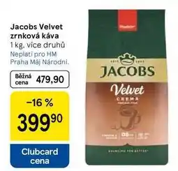 Tesco Jacobs Velvet zrnková káva, 1 kg, více druhů nabídka
