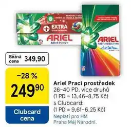 Tesco Ariel Prací prostředek, 26-40 PD, více druhů nabídka