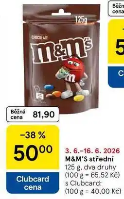 Tesco M&M'S střední, 125 g, dva druhy nabídka
