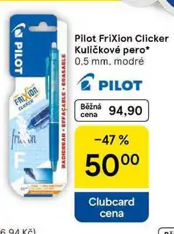 Tesco Pilot Frixion Clicker Kuličkové pero, 0,5 mm, modré nabídka
