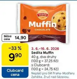 Tesco Sedita Muffin, 40 g, dva druhy nabídka