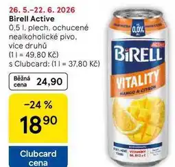 Tesco Birell Active, 0,5 l, plech, ochucené nealkoholické pivo nabídka