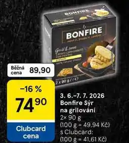 Tesco Bonfire Syr na grilování, 2× nabídka
