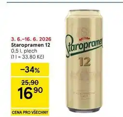 Tesco Staropramen 12, 0.5 l, plech nabídka