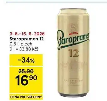 Tesco Staropramen 12, 0.5 l, plech nabídka