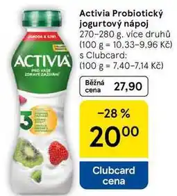 Tesco Activia Probiotický jogurtový nápoj nabídka
