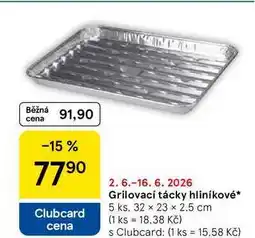 Tesco Grilovací tácky hliníkové, 5 ks. 32 x 23 x 2.5 cm nabídka