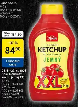 Tesco Spak Gourmet kečup jemný XXL nabídka