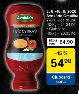 Tesco Avokádo Omáčka, 270 g, více druhů nabídka