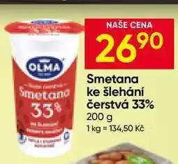 Hruška OLMA Smetana ke šlehání čerstvá 33% nabídka