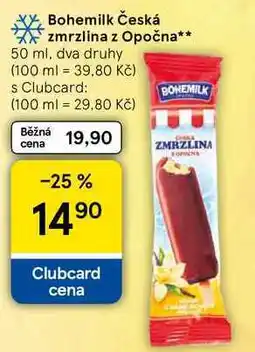 Tesco Bohemilk Česká zmrzlina z Opočna, 50 ml, dva druhy nabídka