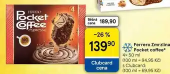Tesco Ferrero Zmrzlina Pocket coffee, 4× nabídka