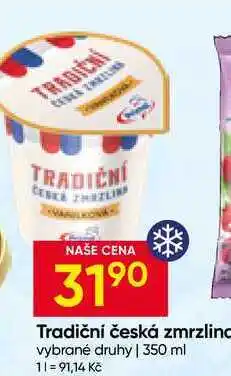 Hruška Tradiční česká zmrzlino vybrané druhy nabídka