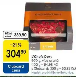 Tesco L'Chefs Dort, 600 g, více druhů nabídka