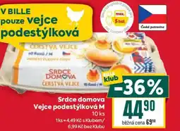 Billa Srdce domova Vejce podestýlková M nabídka