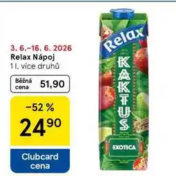 Tesco Relax Nápoj nabídka