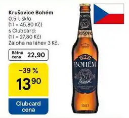 Tesco Krušovice Bohém, 0.5 l, sklo nabídka