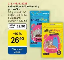 Tesco Akinu Bites & Fun Pamlsky pro kočky nabídka