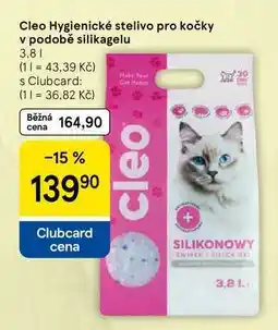 Tesco Cleo Hygienické stelivo pro kočky v podobě silikagelu nabídka