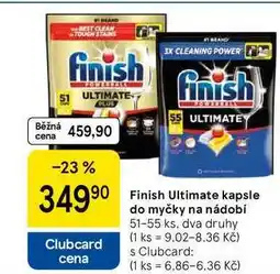 Tesco Finish Ultimate kapsle do myčky na nádobí, 51-55 ks, dva druhy nabídka
