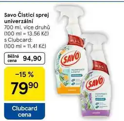 Tesco Savo Čisticí sprej univerzální, 700 ml, více druhů nabídka