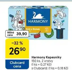 Tesco Harmony Kapesníky, 150 ks. 2 vrstvy nabídka