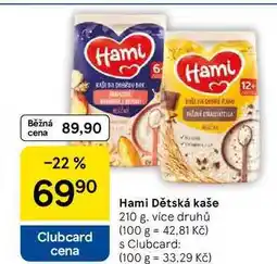 Tesco Hami Dětská kaše, 210 g. více druhů nabídka
