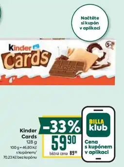 Billa Kinder Cards nabídka