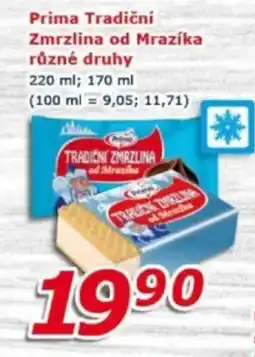 ESO MARKET PRIMA Tradiční zmrzlina od mrazíka různé druhy nabídka