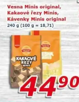 ESO MARKET Vesna minis original, kakaové řezy minis, kávenky minis original nabídka