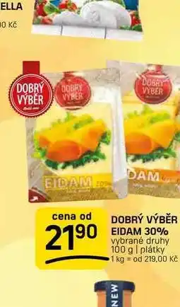 Flop DOBRÝ VÝBĚR EIDAM 30% vybrané druhy 100 g | plátky nabídka