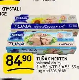 Flop TUŇÁK NEKTON vybrané druhy 3 x 80 g/PP 3 x nabídka