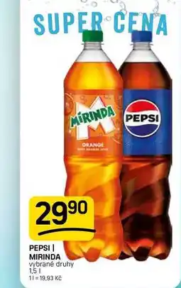 Flop PEPSI | MIRINDA vybrané druhy nabídka