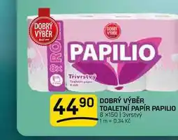 Flop DOBRÝ VÝBĚR TOALETNÍ PAPÍR PAPILIO 8×150 | 3vrstvý nabídka