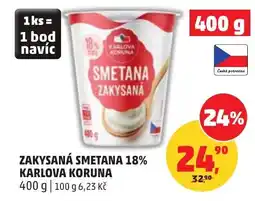 Penny Market Zakysaná smetana 18% karlova koruna nabídka