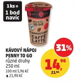 Penny Market Kávový nápoj penny to go nabídka