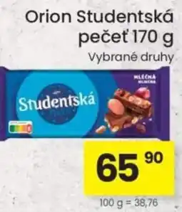 Kubík potraviny Orion Studentská pečeť nabídka