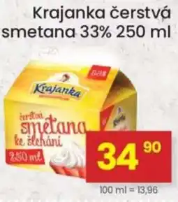 Kubík potraviny Krajanka čerstvá smetana 33% nabídka