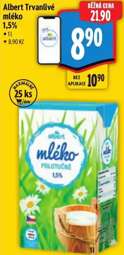 Albert Albert Trvanlivé mléko 1,5% nabídka