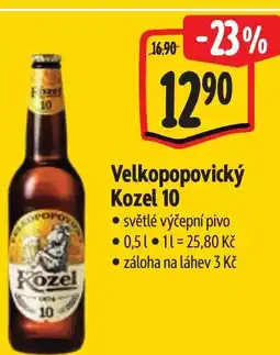 Albert Velkopopovický Kozel 10 nabídka