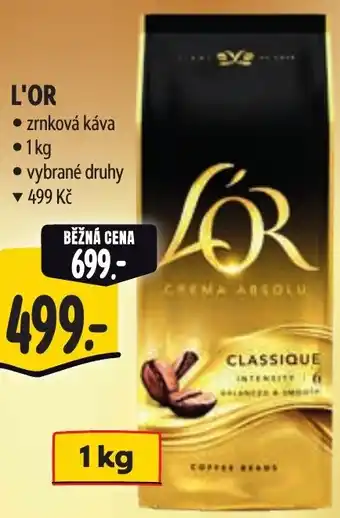 Albert L'OR zrnková káva nabídka