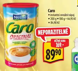 Albert Caro instantní cereální nápoj nabídka