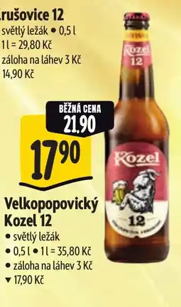 Albert Velkopopovický Kozel 12 nabídka