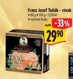 Albert Franz Josef Tuňák steak nabídka