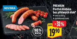 Albert PREMIUM Poctivá klobása bez přidaných éček nabídka