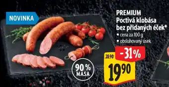 Albert PREMIUM Poctivá klobása bez přidaných éček nabídka