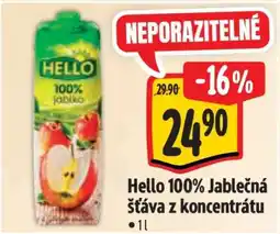 Albert HELLO 100% jablečná šťáva z koncentrátu nabídka